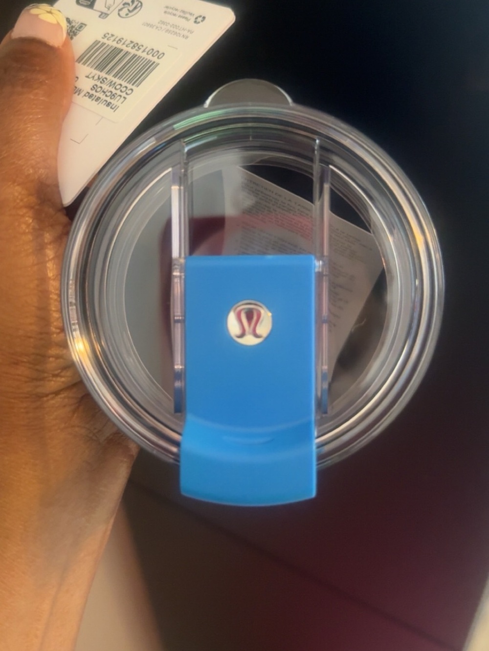 lululemon athletica Clear Tumbler with Blue Flip Lid 12 oz - Picture 2 of 4